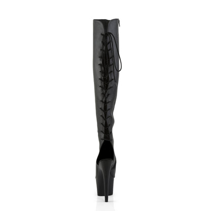 7" Heel, 2 3/4"PF Open Toe/Heel Over-The-Knee Boot, Side Zip (Pleaser ADO3019/BPU/M)