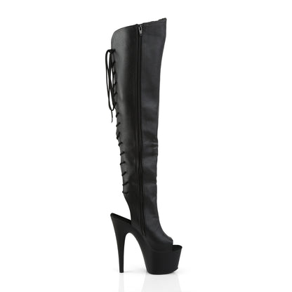 7" Heel, 2 3/4"PF Open Toe/Heel Over-The-Knee Boot, Side Zip (Pleaser ADO3019/BPU/M)