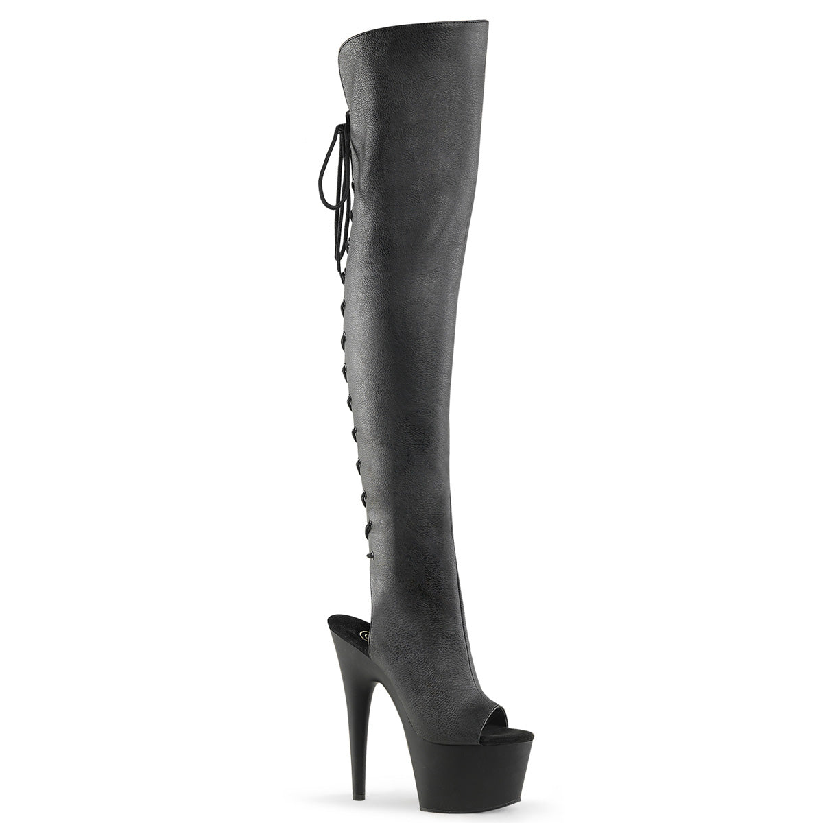 7" Heel, 2 3/4"PF Open Toe/Heel Over-The-Knee Boot, Side Zip (Pleaser ADO3019/BPU/M)