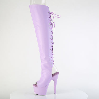 7" Heel, 2 3/4"PF Open Toe/Heel Over-The-Knee Boot, Side Zip (Pleaser ADO3019/BPU/M)
