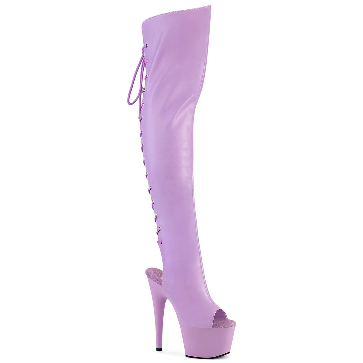 7" Heel, 2 3/4"PF Open Toe/Heel Over-The-Knee Boot, Side Zip (Pleaser ADO3019/BPU/M)
