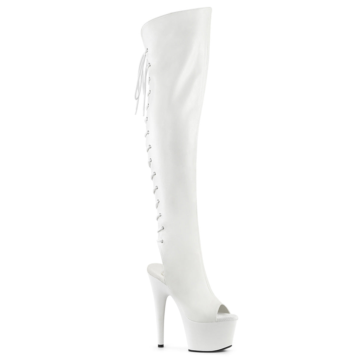 7" Heel, 2 3/4"PF Open Toe/Heel Over-The-Knee Boot, Side Zip (Pleaser ADO3019/BPU/M)