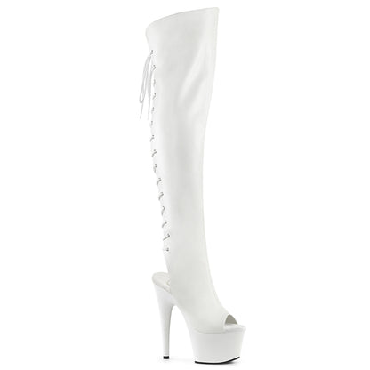7" Heel, 2 3/4"PF Open Toe/Heel Over-The-Knee Boot, Side Zip (Pleaser ADO3019/BPU/M)