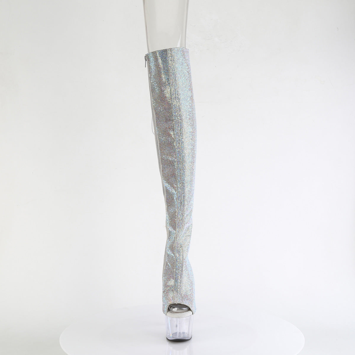 7" Heel, 2 3/4" PF Open Toe/Heel OTK Boot w/RS, Side Zip (Pleaser ADO3019C-RS/SRS-FS/C)