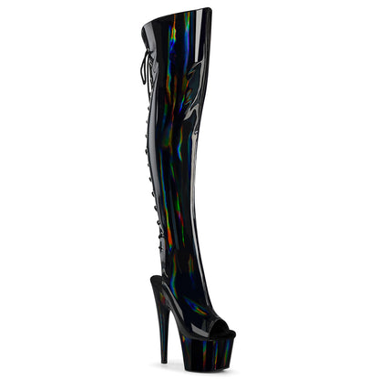 7" Heel, 2 3/4"PF Open Toe/Heel Over-The-Knee Boot, Side Zip (Pleaser ADO3019HWR/BHG/M)
