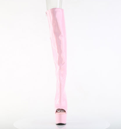 7" Heel, 2 3/4"PF Open Toe/Heel Over-The-Knee Boot, Side Zip (Pleaser ADO3019HWR/BHG/M)