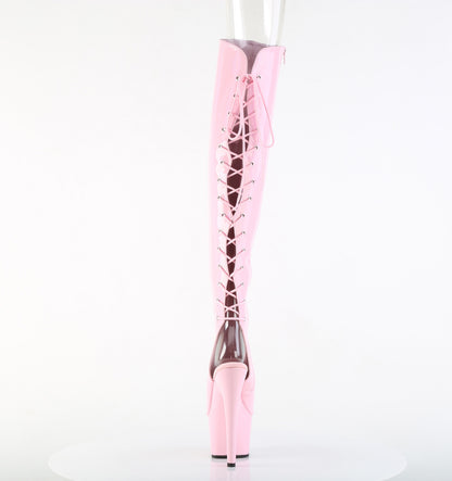 7" Heel, 2 3/4"PF Open Toe/Heel Over-The-Knee Boot, Side Zip (Pleaser ADO3019HWR/BHG/M)