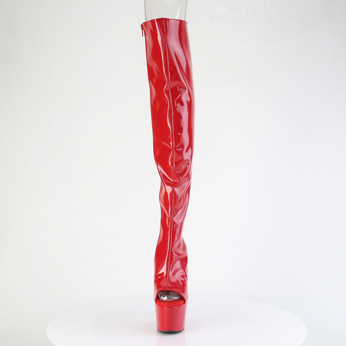 7" Heel, 2 3/4"PF Open Toe/Heel Over-The-Knee Boot, Side Zip (Pleaser ADO3019HWR/BHG/M)