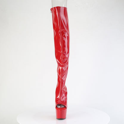 7" Heel, 2 3/4"PF Open Toe/Heel Over-The-Knee Boot, Side Zip (Pleaser ADO3019HWR/BHG/M)