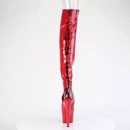 7" Heel, 2 3/4"PF Open Toe/Heel Over-The-Knee Boot, Side Zip (Pleaser ADO3019HWR/BHG/M)