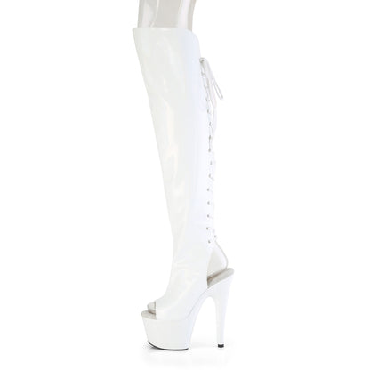 7" Heel, 2 3/4"PF Open Toe/Heel Over-The-Knee Boot, Side Zip (Pleaser ADO3019HWR/BHG/M)