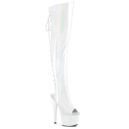 7" Heel, 2 3/4"PF Open Toe/Heel Over-The-Knee Boot, Side Zip (Pleaser ADO3019HWR/BHG/M)