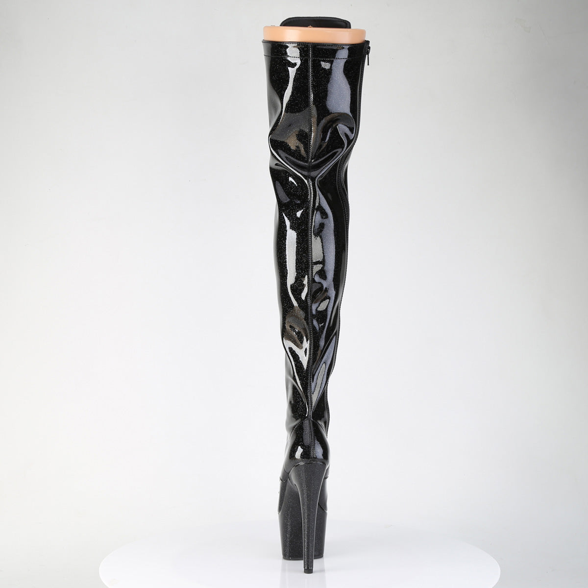 *7" Heel, 2 3/4" PF Lace-Up Stretch Thigh Boot, Side Zip (Pleaser ADO3020GP/AQG/M)