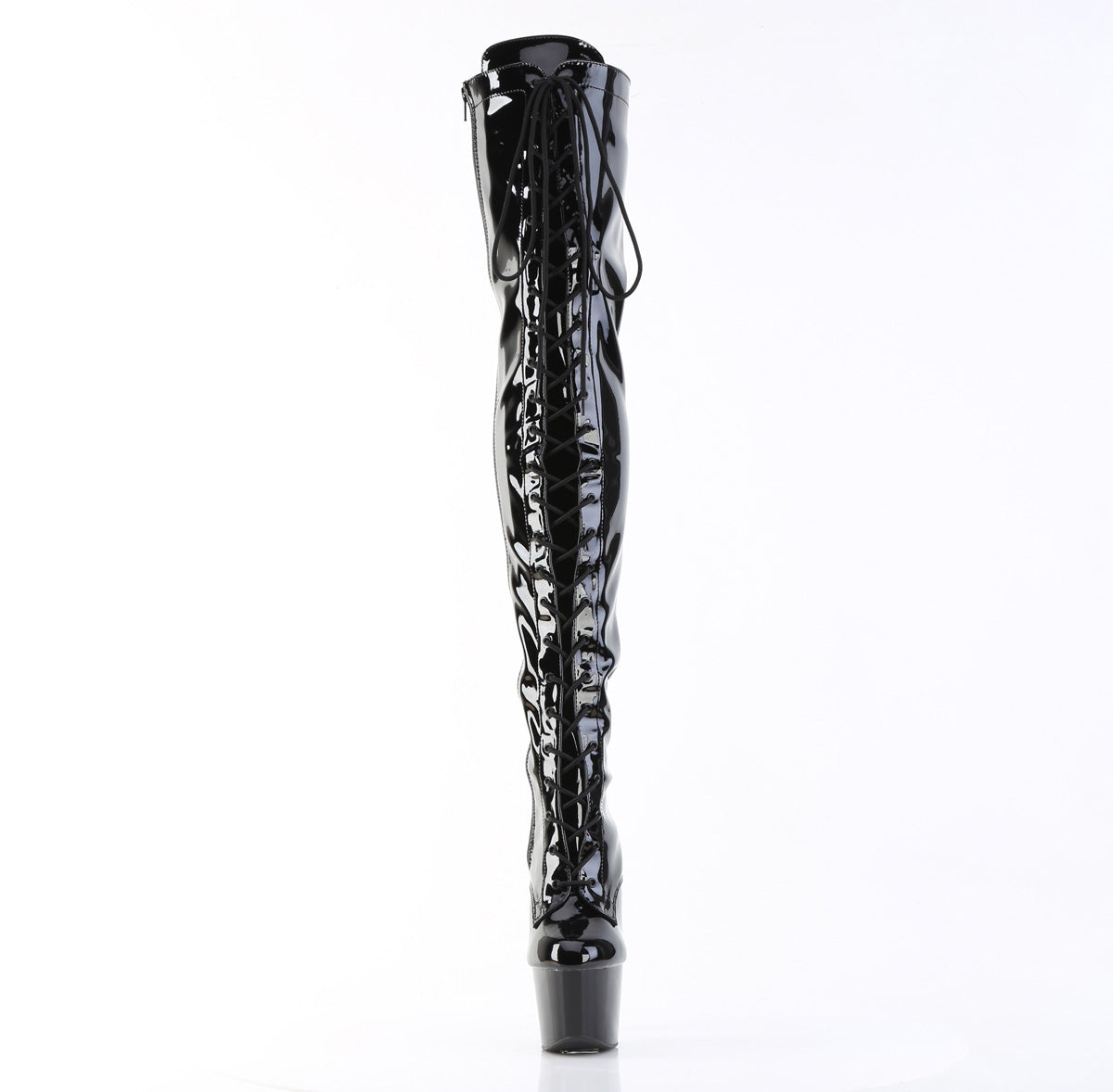 7" Heel, 2 3/4" PF Stretch PF Thigh Boot, Side Zip (Pleaser ADO3023/B/M)