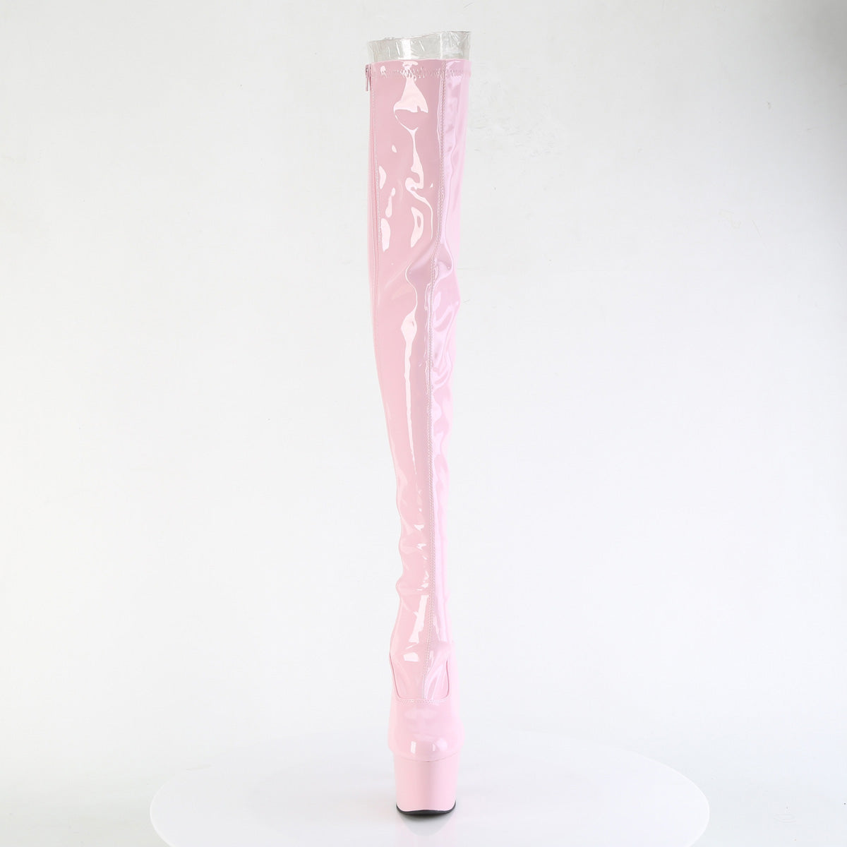 7" Heel, 2 3/4" PF Rear Lace-Up Stretch Thigh Boot, Side Zip (Pleaser ADO3063/B/M)