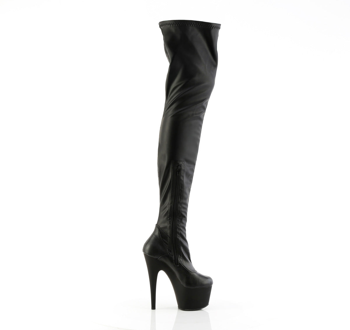 7" Heel, 2 3/4" PF Stretch Crotch Boot, Side Zip (Pleaser ADO4000/B/M)