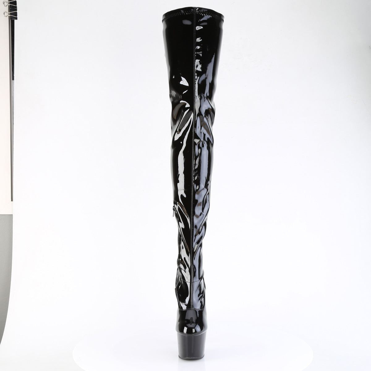 7" Heel, 2 3/4" PF Lace Back Stretch Crotch Boot, Side Zip (Pleaser ADO4000SLT/B/M)
