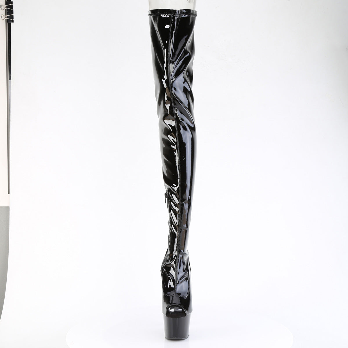 *7" Heel, 2 3/4" PF Peep Toe Stretch Crotch Boot, Side Zip (Pleaser ADO4011/B/M)