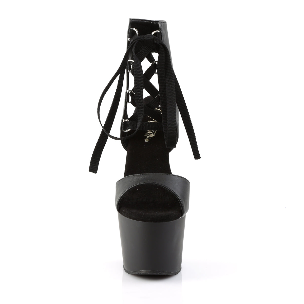 7" Heel, 2 3/4" PF Front Lace-Up Sandal (Pleaser ADO700-14/BPU/M)