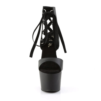 7" Heel, 2 3/4" PF Front Lace-Up Sandal (Pleaser ADO700-14/BPU/M)