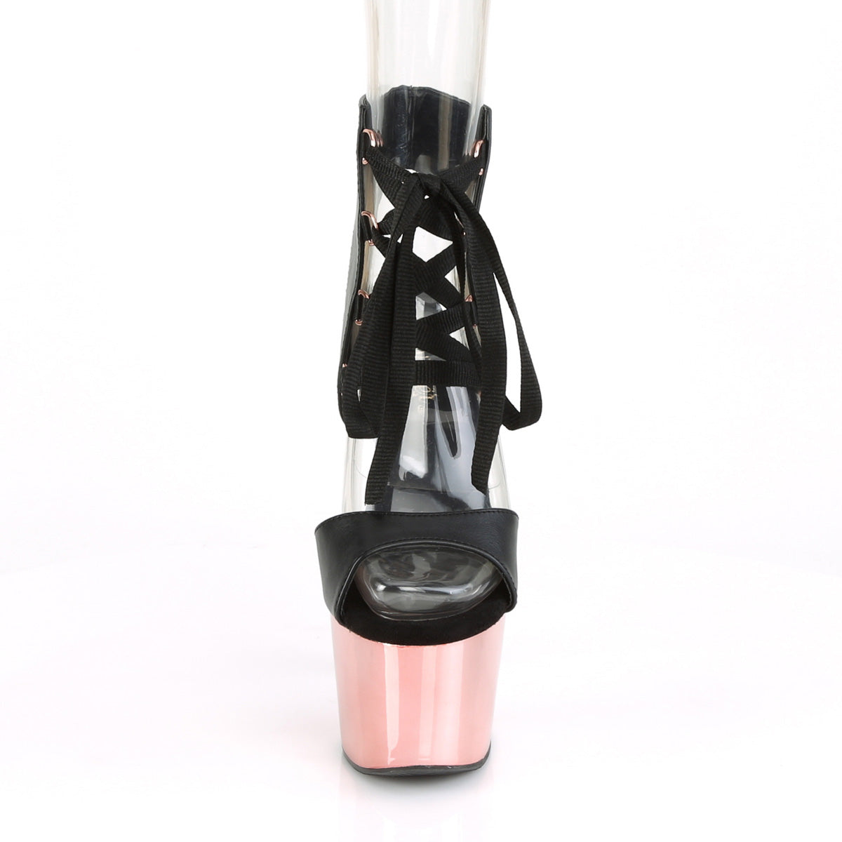 7" Heel, 2 3/4" PF Front Lace-Up Sandal (Pleaser ADO700-14/BPU/M)