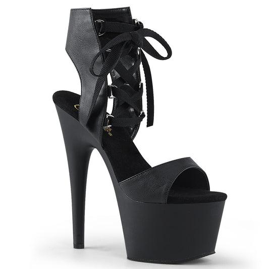 7" Heel, 2 3/4" PF Front Lace-Up Sandal (Pleaser ADO700-14/BPU/M)