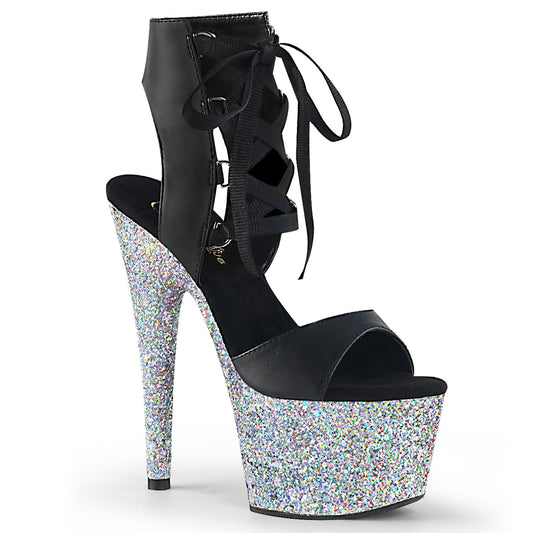 7" Heel, 2 3/4" PF Front Lace-up Sandal (Pleaser ADO700-14LG/BPU/SG)