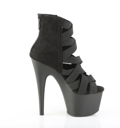 7" Heel, 2 3/4" PF Criss Cross Bootie Sandal, Back Zip (Pleaser ADO700-24/BELS-MF/M)