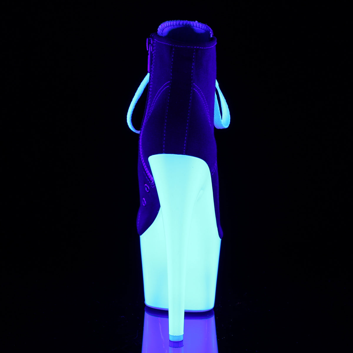 7" Heel, 2 3/4" PF Sneaker, Side Zip (Pleaser ADO700SK-02/BCA/NW)