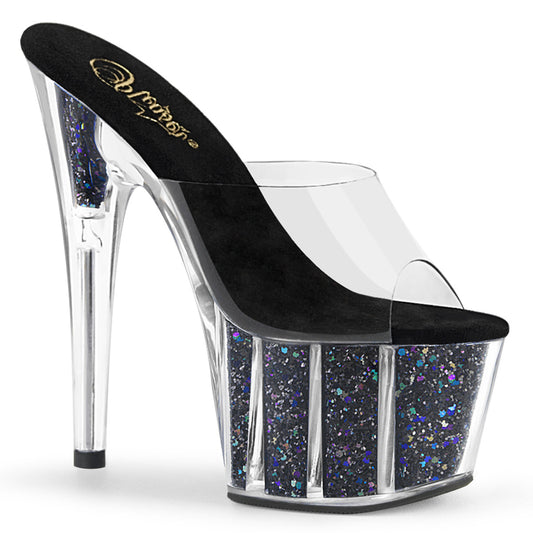 *7" Heel, 2 3/4" PF Slide w/ Glitter Inserts (Pleaser ADO701CG/C/BG)