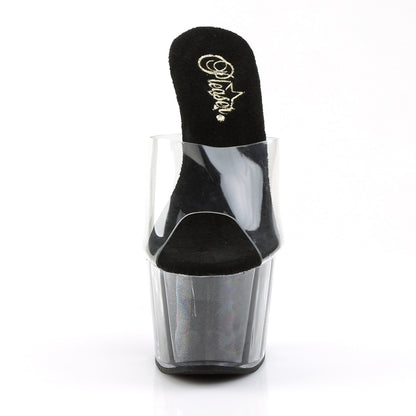 7" Heel, 2 3/4" PF Glitter-filled Slide (Pleaser ADO701G/C/B)