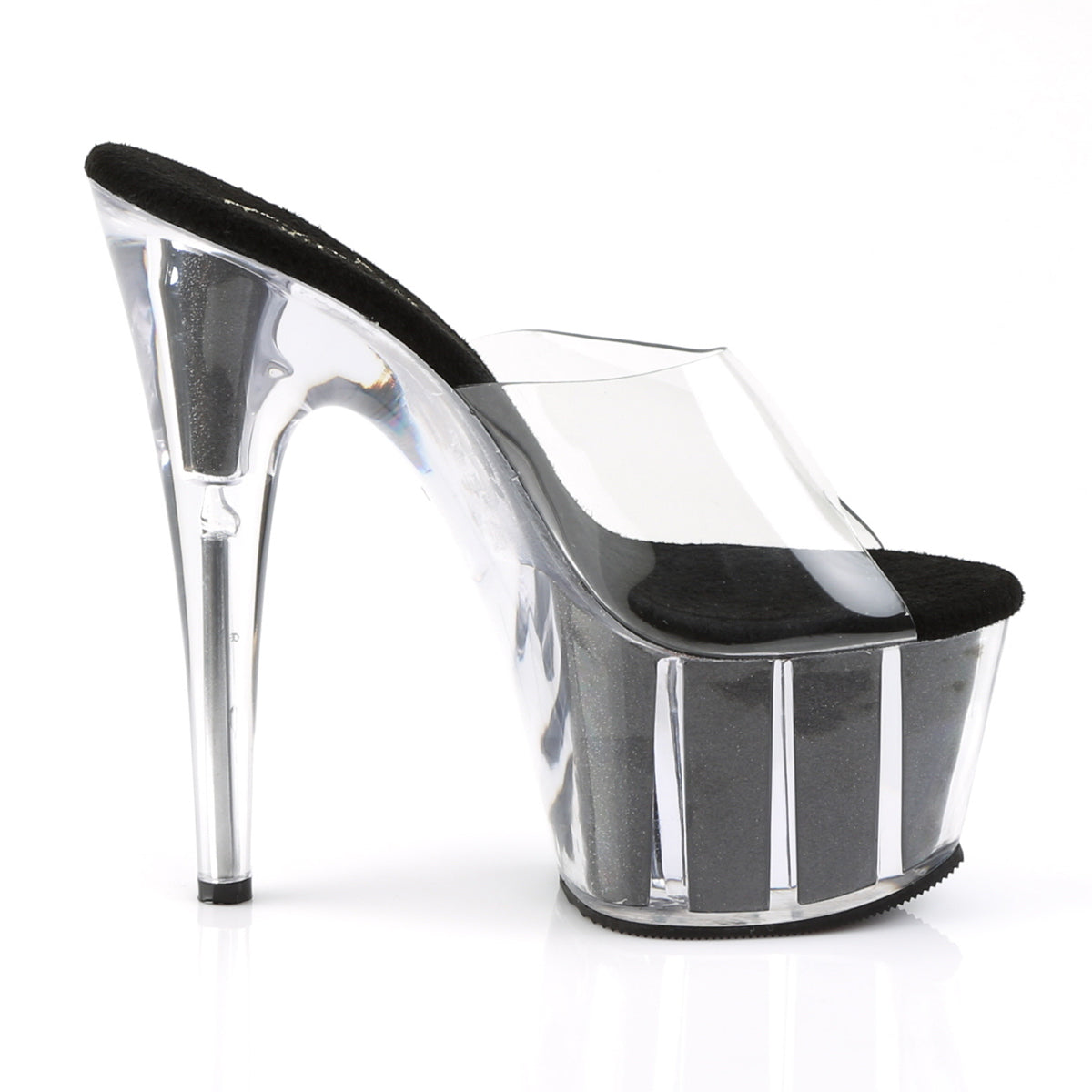 7" Heel, 2 3/4" PF Glitter-filled Slide (Pleaser ADO701G/C/B)