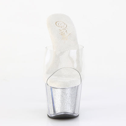 7" Heel, 2 3/4" PF Glitter-filled Slide (Pleaser ADO701G/C/B)