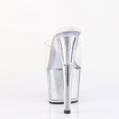 7" Heel, 2 3/4" PF Glitter-filled Slide (Pleaser ADO701G/C/B)