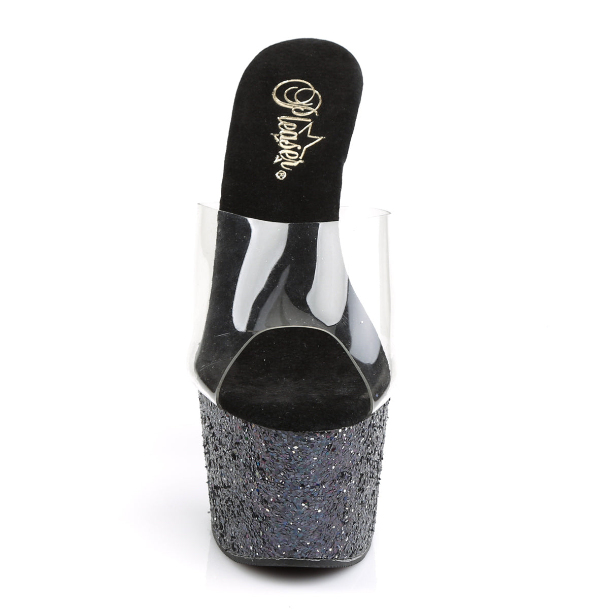 7" Heel, 2 3/4" PF Slide W/Holo Glitter Bottom (Pleaser ADO701LG/C/BG)