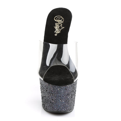 7" Heel, 2 3/4" PF Slide W/Holo Glitter Bottom (Pleaser ADO701LG/C/BG)