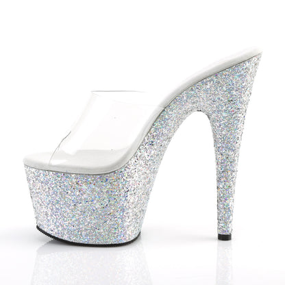 7" Heel, 2 3/4" PF Slide W/Holo Glitter Bottom (Pleaser ADO701LG/C/BG)