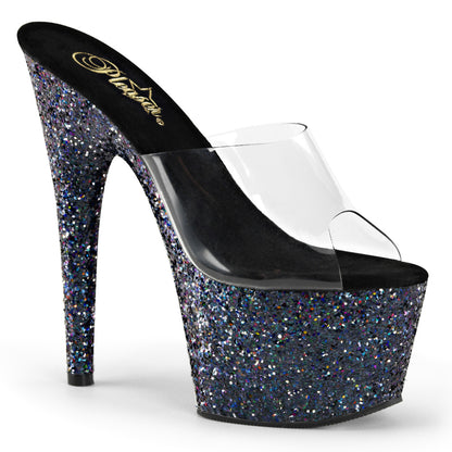 7" Heel, 2 3/4" PF Slide W/Holo Glitter Bottom (Pleaser ADO701LG/C/BG)