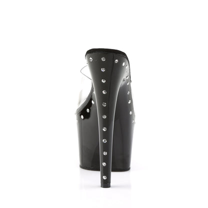 7" Heel, 2 3/4" PF Slide Featuring 1 Line R/S On PF And Heel (Pleaser ADO701LS/C/B)