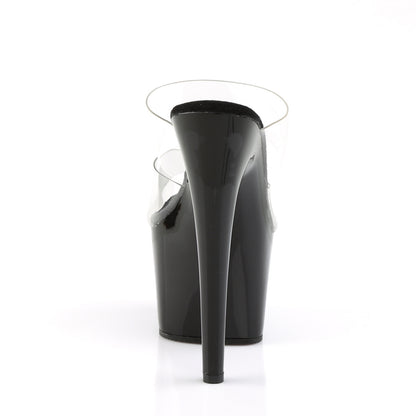 7" Heel, 2 3/4" PF Slide, Two-Band Clear Straps (Pleaser ADO702/C/B)
