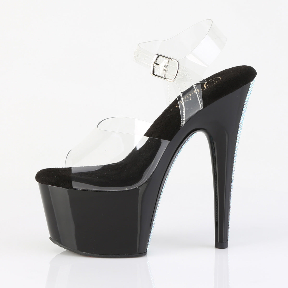 7" Heel, 2 3/4" PF Ankle Strap Sandal (Pleaser ADO708CRS-2/C/B-SRS)