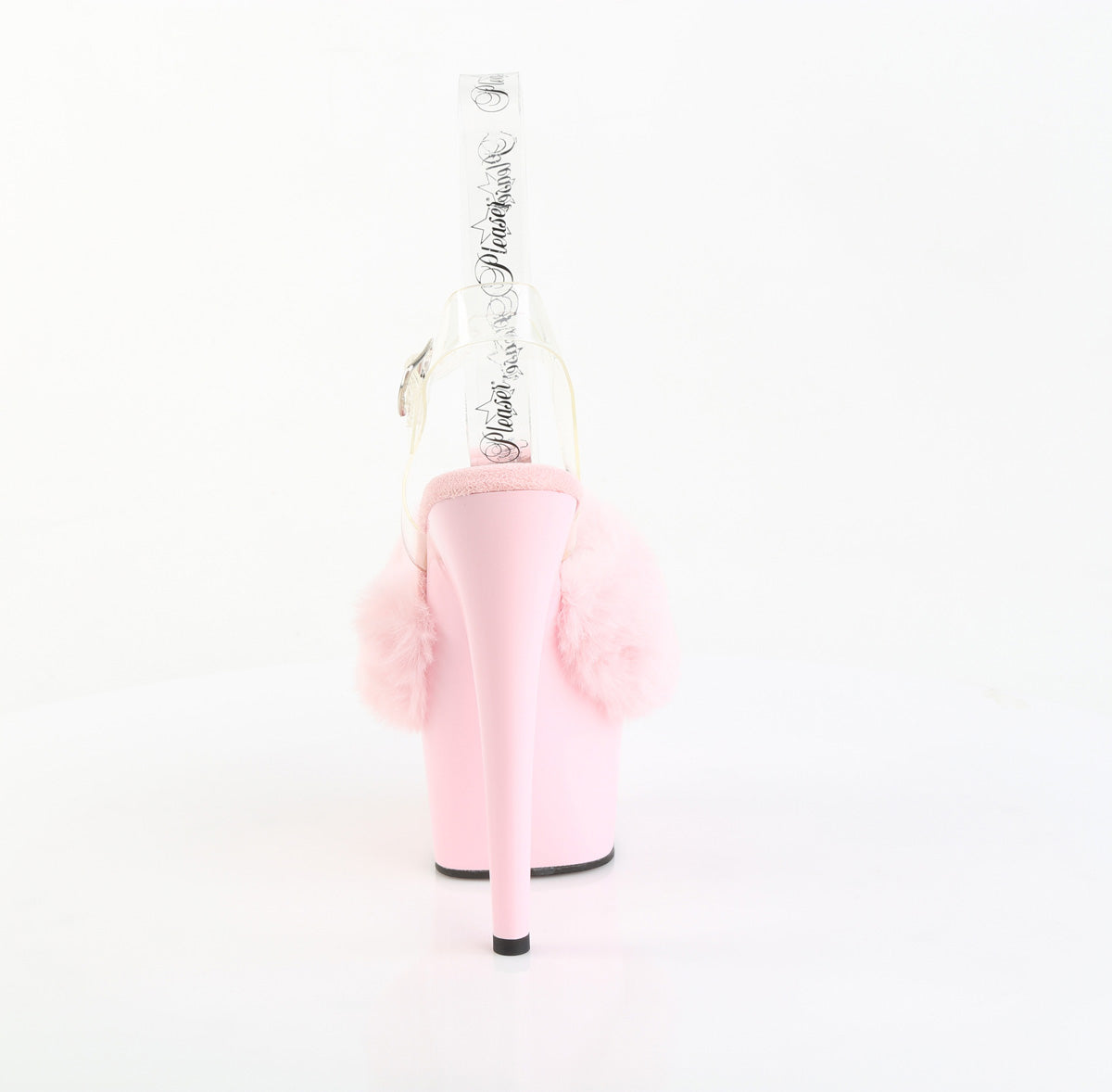 7" Heel, 2 3/4" PF Ankle Strap Sandal w/ Fur Upper (Pleaser ADO708FUR/B/M)