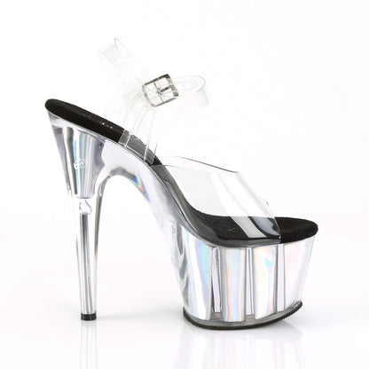 7" Heel, 2 3/4" PF Ankle Strap Sandal w/ Hologram Inserts (Pleaser ADO708HGI/C/S)