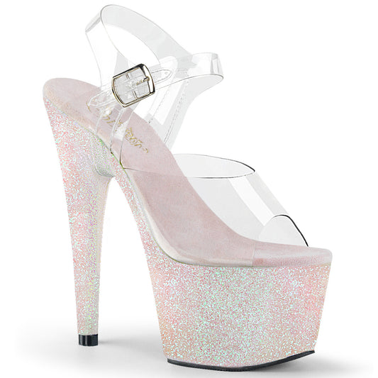7" Heel, 2 3/4" PF Ankle Strap Sandal (Pleaser ADO708HMG/C/OPG)