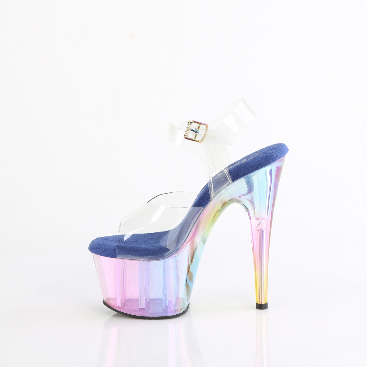 7" Heel, 2 3/4" Tinted PF Ankle Strap Sandal (Pleaser ADO708HT/C/BLMCT)