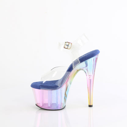 7" Heel, 2 3/4" Tinted PF Ankle Strap Sandal (Pleaser ADO708HT/C/BLMCT)
