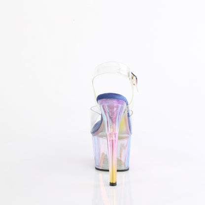 7" Heel, 2 3/4" Tinted PF Ankle Strap Sandal (Pleaser ADO708HT/C/BLMCT)