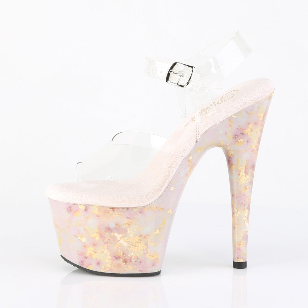 7" Heel, 2 3/4" PF Ankle Strap Sandal (Pleaser ADO708MB/C/BH-G)