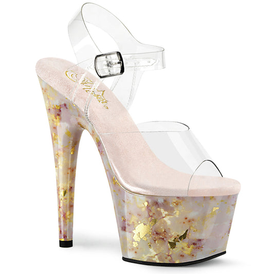 7" Heel, 2 3/4" PF Ankle Strap Sandal (Pleaser ADO708MB/C/BH-G)