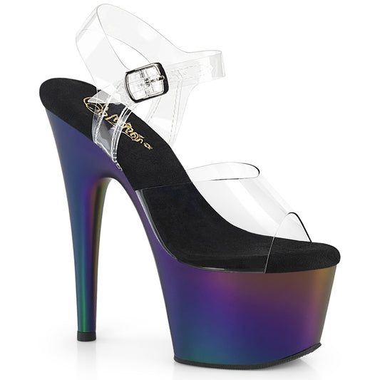 *7" Heel, 2 3/4" PF Ankle Strap Sandal (Pleaser ADO708MCH/C/PP-GRNCH)